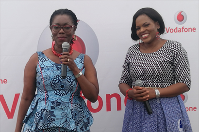 Communications Minister Ursula Owusu-Ekuful and Vodafone Ghana CEO Yolanda Cuba 