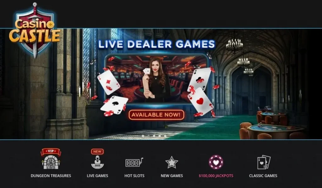 user interface for Casino Castle